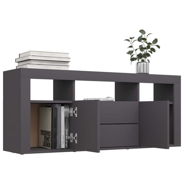 vidaXL Meuble TV Gris 120x30x50 cm Bois d'ing&eacute;nierie