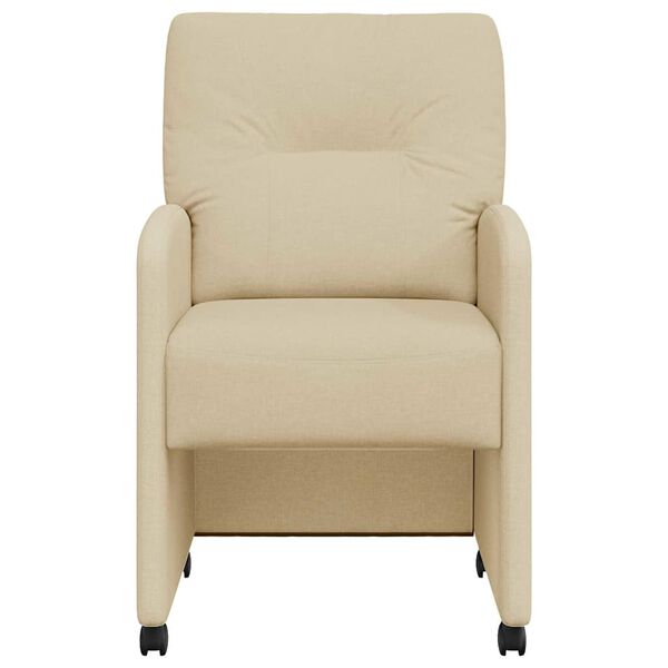 vidaXL Chaises de Salle à Manger avec Roues avec des roues 2 pcs Crème