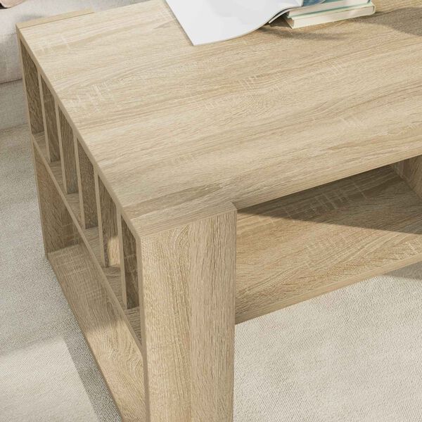 vidaXL Table basse Ch&ecirc;ne Sonoma 92 x 49,5 x 45 cm Bois d'ing&eacute;nierie