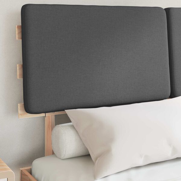 vidaXL Cadre de lit avec t&ecirc;te de lit rembourr&eacute;e Gris fonc&eacute;