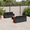vidaXL Salon de jardin 7 pcs avec coussins noir r&eacute;sine tress&eacute;e