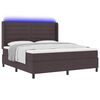 vidaXL Lit &agrave; ressort LED avec matelas Marron fonc&eacute; 180 x 200 cm tissu
