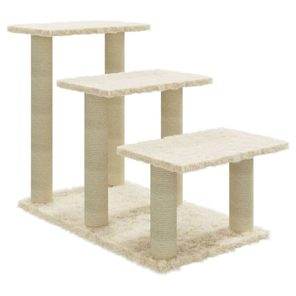 vidaXL Arbre &agrave; chat avec griffoirs en sisal Cr&egrave;me 50,5 cm