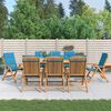 vidaXL Chaises de jardin inclinables et coussins lot de 8 teck solide