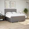 vidaXL Sommier &agrave; lattes de lit avec matelas Taupe 180x200 cm Tissu