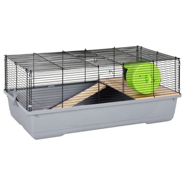 vidaXL Cage pour hamsters gris 80x45x34 cm polypropyl&egrave;ne et m&eacute;tal