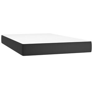vidaXL Matelas de lit &agrave; ressorts ensach&eacute;s fermet&eacute; moyenne Noir 120x200x20cm Similicuir