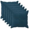 vidaXL Housse de coussin 6 pc HOUTEN Bleu 80 x 80 cm Velours