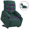 vidaXL Fauteuil inclinable de massage &eacute;lectrique Vert fonc&eacute; Tissu