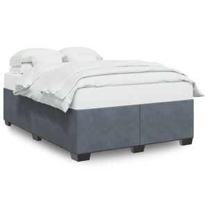 vidaXL Cadre de lit sans matelas gris fonc&eacute; 140x190 cm velours