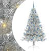 vidaXL Sapin de No&euml;l artificiel pr&eacute;-&eacute;clair&eacute; Argent 180 cm PET