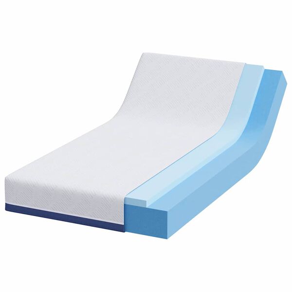 vidaXL Matelas Blanc et Bleu 120 x 200 cm Tissu jacquard