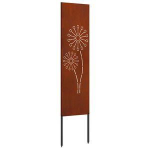 vidaXL &Eacute;cran de confidentialit&eacute; de jardin Fretwork Rouill&eacute; 32 x 140 cm