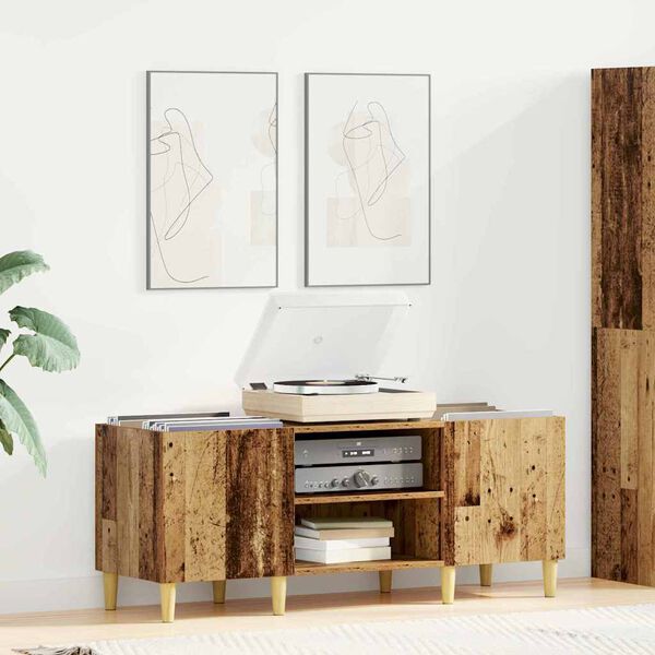 vidaXL Meuble &agrave; vinyles Bois Ancien 121 x 38 x 48 cm Bois d'ing&eacute;nierie