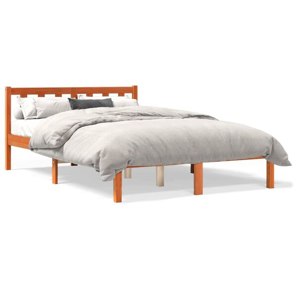 vidaXL Cadre de lit sans matelas cire marron 120x190cm bois pin massif