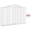 vidaXL Paniers à gabions arqués 13 pcs 200x30x120/140 cm Fer galvanisé