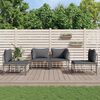 vidaXL Salon de jardin 4 pcs avec coussins anthracite résine tressée
