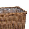 vidaXL Panier de plantation avec stockage 3 pcs Marron Rattan Kubu