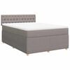 vidaXL Sommier &agrave; lattes de lit avec matelas Taupe 140x200 cm Tissu
