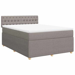 vidaXL Sommier &agrave; lattes de lit avec matelas Taupe 140x200 cm Tissu