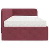 vidaXL Cadre de lit d'angle avec matelas Bordeaux 90 x 200 cm tissu
