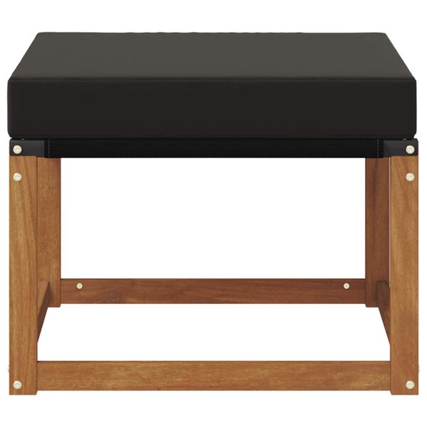 vidaXL Pouf d'Ext&eacute;rieur Bois d'acacia massif et tissu Textil&egrave;ne