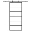 vidaXL Porte coulissante kit de quincaillerie noir 90x205 cm verre ESG