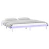 vidaXL Cadre de lit &agrave; LED sans matelas blanc 160x200 cm bois massif