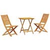 vidaXL Ensemble bistro pliant 3 pcs Marron Bois d'Acacia Massif