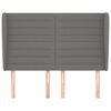 vidaXL T&ecirc;te de lit avec oreilles Gris fonc&eacute; 147x23x118/128 cm Tissu