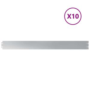 vidaXL Bordure de Pelouse 10 pc 10 x 103 cm Acier galvanis&eacute; Argent&eacute;