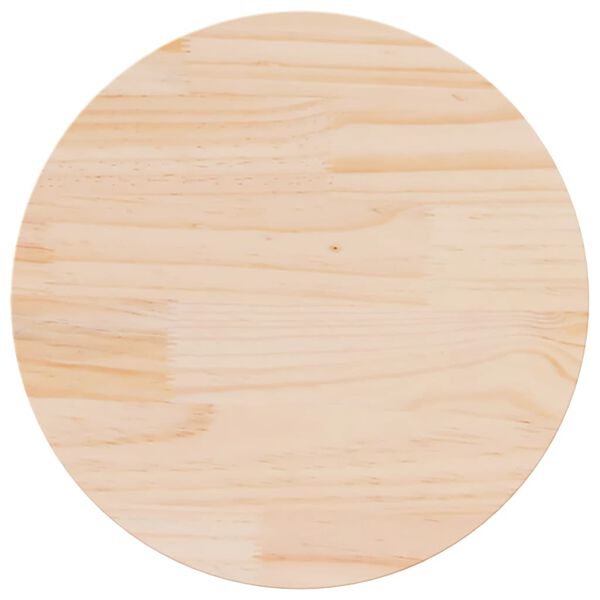 vidaXL Dessus de table &Oslash;70x2,5 cm Bois de pin massif
