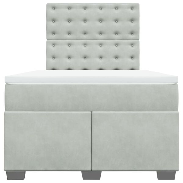 vidaXL Sommier &agrave; lattes de lit et matelas gris clair 120x190cm velours