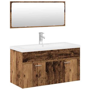 vidaXL Ensemble de meubles salle de bain 3 pcs bois d'ing&eacute;nierie