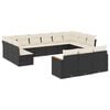 vidaXL Salon de jardin avec coussins 13 pcs noir r&eacute;sine tress&eacute;e