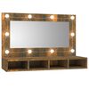 vidaXL Armoire à miroir avec LED Chêne fumé 90x31,5x62 cm