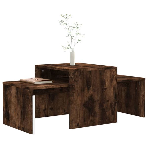 vidaXL Ensemble table basse Chêne fumé 100x48x40 cm Bois d'ingénierie