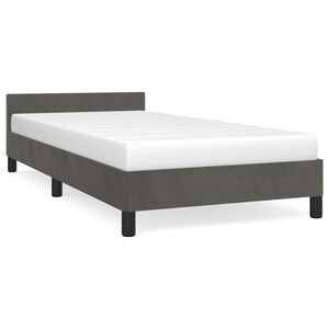 vidaXL Cadre de lit sans matelas gris fonc&eacute; 90x190 cm velours