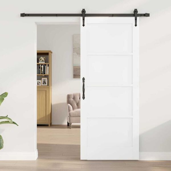 vidaXL Porte coulissante ORKDAL Blanc 83 x 202 cm Pin massif
