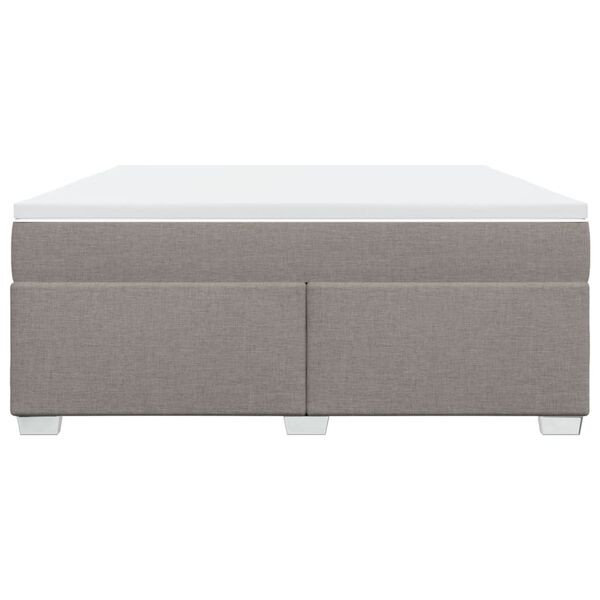 vidaXL Sommier &agrave; lattes de lit avec matelas Taupe 180x200 cm Tissu