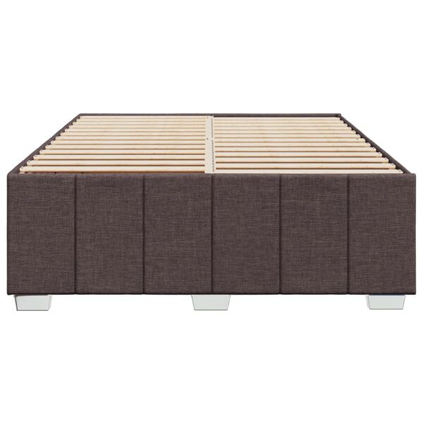 vidaXL Cadre de lit sans matelas marron fonc&eacute; 140x200 cm tissu