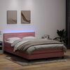 vidaXL Sommier &agrave; lattes de lit avec matelas et LED rose 160x210 cm velours