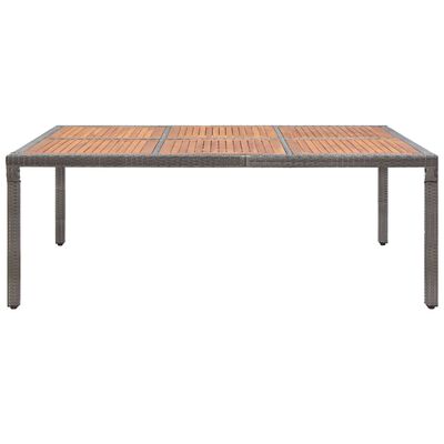 vidaXL Table de jardin Gris 200x150x74 cm Résine tressée et acacia
