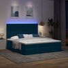 VidaXL Cadre de lit ottoman avec matelas bleu fonc&eacute; 180x200 cm velours