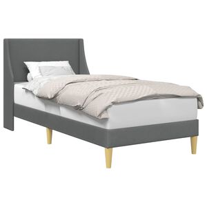 vidaXL Cadre de lit avec t&ecirc;te de lit Gris fonc&eacute; 90 x 190 cm Tissu