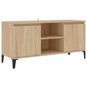 vidaXL Meuble TV avec pieds en m&eacute;tal Ch&ecirc;ne sonoma 103,5x35x50 cm