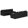 vidaXL Salon de jardin 7 pcs avec coussins R&eacute;sine tress&eacute;e Noir