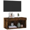vidaXL Meuble TV avec lumi&egrave;res LED ch&ecirc;ne fum&eacute; 60x30x30 cm