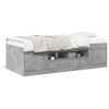vidaXL Lit de jour avec tiroirs sans matelas gris b&eacute;ton 90x190 cm
