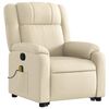 vidaXL Fauteuil inclinable de massage Cr&egrave;me Tissu